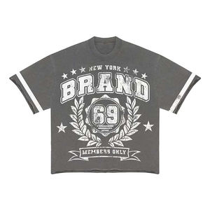 Ropa de calle con impresión de logotipo personalizado para hombre, conjuntos de dos piezas de algodón de verano, conjunto de camisetas y pantalones cortos con estampado de pantalla para hombre - Product Image 2