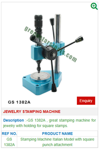 Jewelry Stamping <b>Machine</b> GS 1382A Jewelry Tools for Jewelers - Product Image 2