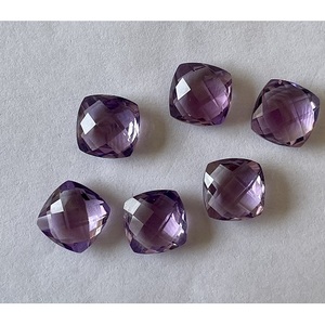 Ametista Natural en Forma de Cojín, Corte Briolette de 10 mm, Gema Suelta Facetada con Color Peridoto Calibrado, Corte Cuadrado, Ovalado y Marquesa - Product Image 1