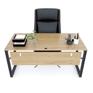 Adjustable & Extendable Wooden Computer Desk with Metal Legs-160x80cm - Product Image 1