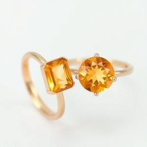 Anillo de diamante amarillo cuadrado clásico para mujer Estilo vintage Anillo de piedras preciosas de plata esterlina S925 chapado en oro de 18 quilates - Product Image 4