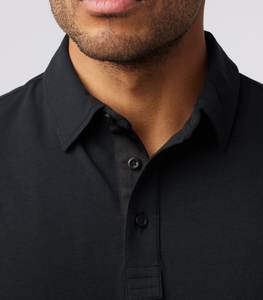 T-shirt polo personnalisé pour hommes, séchage rapide, 100% coton, sublimation, noir avec motif imprimé, chemise de golf grande taille - Product Image 5