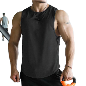 <b>Men</b> Gym Fitness Tank Top <b>Ribbed</b> Sleeveless Muscle Fitness <b>Vest</b> Solid Running Training Adult Size Tank Top - Product Image 5