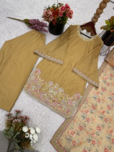 Conjunto de Kurta de Seda para Bodas Indias al por Mayor para Niñas, para Festivales - Product Image 3