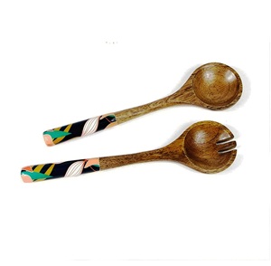 Artículo Más Vendido, Utensilios para Ensalada con Mangos de Resina Azul, Ecológicos, Aptos para Lavavajillas, Hechos en India - Product Image 3