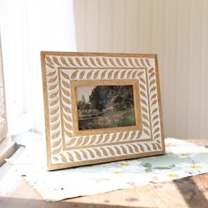 Luxury Antique Design <b>Wooden</b> <b>Mirror</b> <b>Frame</b> with Rustic Charm for Enhancing Farmhouse-style Home Decor - Product Image 1