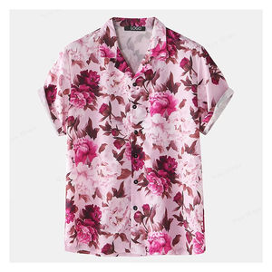 Ensemble de chemises florales de plage hawaïennes décontractées pour hommes, printemps et été, nouvelle chemise de plage à manches courtes-respirant imprimé - Product Image 5