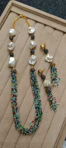 Nouveaux bijoux indiens perles antiques Mala Long Hydro ensemble verre haute qualité verre multicolore perles fait à la main produit en vrac collier - Product Image 3