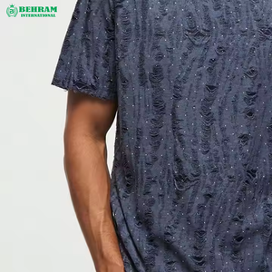 T-shirt Homme Col Rond Coupe Ample Effet Vieilli Manches Courtes 320 g/m² 100 % Coton Anti-Plis Séchage Rapide Respirant – Grande Vente - Product Image 4