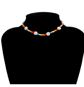 สร้อยคอลูกปัดหลากสีลายดอกเดซี่สร้อยคอพลอยอเล็กซานไดไรต์ทำด้วยมือ - Product Image 2