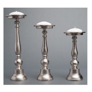 Bougeoir en argent 2 pièces, support de bougie en métal, décoratif, fait à la main, nouveau Design pour décoration, support de bougie de haute qualité - Product Image 2