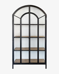 Industrial Wooden Arch Storage Display Cabinet <b>with</b> Large Capacity for Living Room Dining Gym Villa Use - Product Image 1