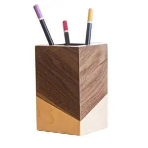 Lujoso portalápices de madera, portalápices de madera personalizado, organizador de lápices, pincel u otros artículos de papelería