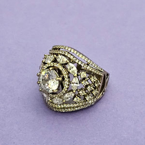 Luxury Designer Classic <b>Ring</b> with 2 Tone Rhodium Mehndi Plating High Quality Fashion <b>Rings</b> - Product Image 2