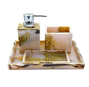 Juego de baño de resina Mezcla de marrones y amarillos brillantes diseño múltiple disponible color epoxi precio superior - Product Image 4