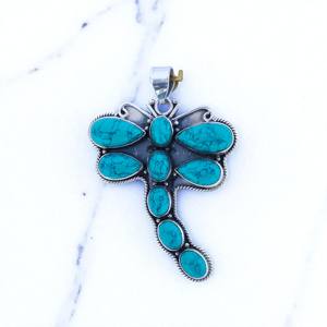 Colgantes de Plata de Ley 925 con Turquesa y Acabado Pulido - Product Image 2