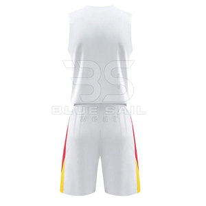 Conjunto de uniforme de baloncesto de tela transpirable con número personalizado y combinaciones de colores del equipo uniforme de baloncesto personalizado - Product Image 3