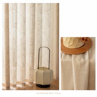Voilage Jacquard Japonais Pastoral, Occultant, Isolant Thermique et Filtrant la Lumière, pour Salon, Bureau et Balcon