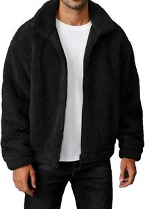 Veste d'hiver solide pour hommes avec capuche en fausse fourrure Veste longue rembourrée finie en usine - Product Image 5