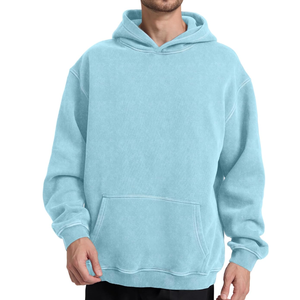 Sudaderas con capucha de invierno de lavado ácido transpirable de secado rápido Impresión personalizada 100% Algodón Fleece Logo Jersey de hombre de alta calidad - Product Image 2