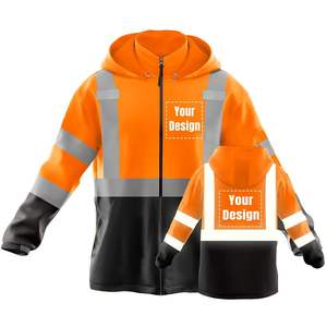 Vêtements de travail d'été haute visibilité avec logo personnalisé, certifiés CE et EN, fabriqués en polyester imperméable, réfléchissants et fluorescents, unisexe - Product Image 2