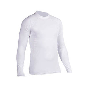 High Quality Custom <b>White</b> Fabric Rash Guard Long Sleeve <b>T</b>-<b>Shirt</b> for <b>Men</b> Oversized OEM Service Blank Design Custom Logo Label - Product Image 1