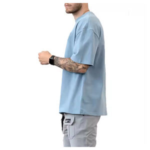 เสื้อผู้ชายระบายอากาศได้ดีเสื้อเชิ้ตผ้าสักหลาดสำหรับใส่เล่นกีฬาผ้าฝ้าย100% ตัวสั้นคุณภาพดี - Product Image 2