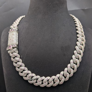 Collier Hip Hop de Luxe Iced Out avec Diamants Moissanite VVS et Argent Sterling 925, Collier Unisexe Bling de Luxe - Product Image 1