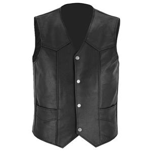 2025 mejor diseño de los hombres Casual transpirable Chaleco de cuero genuino de alta calidad estilo de invierno con logotipo frontal patrón sólido para la venta - Product Image 3