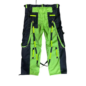 Pantalon gothique néon pour homme, vert et noir, jambes fendues, boucles, sangles, chaînes, cargo, emo 2026 - Product Image 5