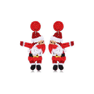 Chapado en oro Navidad DIY accesorios de joyería pequeños pendientes colgantes pulsera muñeco de nieve campana Santa Claus goteo diseño de aleación - Product Image 1