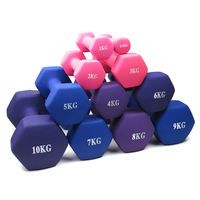 Mancuernas Hexagonales Ajustables Recubiertas de Neopreno Unisex, Pesas Libres de Alta Calidad para Gimnasio, en KGS/LBS