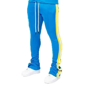 Pantalon de sport décontracté pour hommes Pantalon de survêtement évasé respirant en polyester à séchage rapide de bonne qualité à rayures latérales Taille élastique - Product Image 5