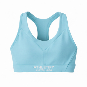 Soutien-gorge de sport pour femme de couleur unie, maintien élevé, vêtements de sport confortables pour la salle de sport, la course à pied et le yoga, design élégant. - Product Image 1