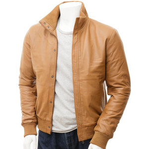Men's High Quality Vintage Leather Biker Jacket High Street Style Winter Warm Plain Dyed Winter Jacket - Product Image 3