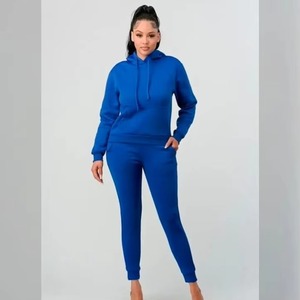 Sudadera con capucha y pantalones para mujer Ropa de mujer Casual 100% Algodón Conjunto de 2 piezas Mujer Invierno - Product Image 3