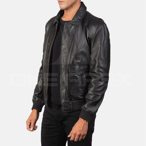 Veste en cuir de mouton véritable à manches longues pour hommes de haute qualité du Pakistan Veste en cuir respirante à col rabattu d'hiver - Product Image 4