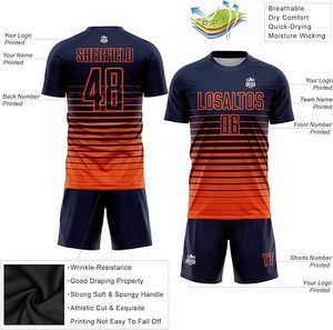 Uniforme de fútbol de alta calidad con nombre y número personalizados con logotipo personalizado y camiseta transpirable para hombres y mujeres deportivos - Product Image 3