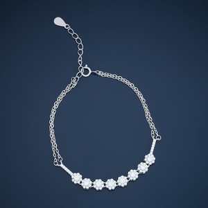 92.5 Silver <b>Bracelet</b> 180656 Floral Pattern Wedding Accessory - Product Image 1