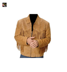 Chaqueta de cuero occidental Cuero de gamuza con flecos Venta al por mayor Precio barato Producción a granel - Product Image 2