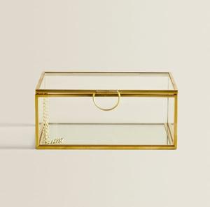 Jewelry Box Storage Box Decorative <b>Glass</b> Gift <b>Boxes</b> Handmade Beautiful Handcrafted Brass and <b>Glass</b> Decorative - Product Image 5