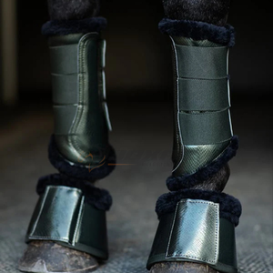 Durable <b>waterproof</b> PU <b>leather</b> horse bell <b>boots</b> <b>for</b> equestrian training competition and daily use with breathable polyester - Product Image 2