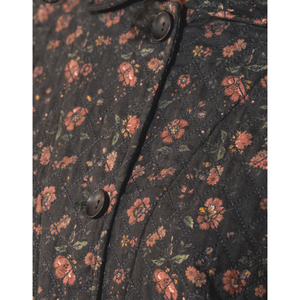 RUTVI Quilted <b>Linen</b> <b>Black</b> Floral <b>Jacket</b> for Ladies Embroidered Boho Outerwear Leather Polyester Cotton Soft XL Spring Autumn - Product Image 3