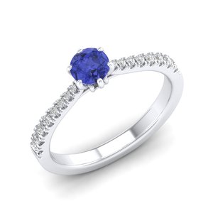 Bagues en argent sterling 925 de haute qualité REYES avec pierre précieuse tanzanite certifiée GRA, clarté VVS, moissanite, bijoux fins pour femmes - Product Image 2