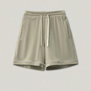 Short décontracté d'été en coton épais pour hommes, taille moyenne de haute qualité, cordon de serrage, jogging, planche en relief solide, court - Product Image 4