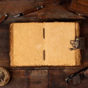 Fait à la main de haute qualité Vintage grand doux coton cuir Journal relié Deckle bord laiton C-Lock cahier cadeau journal - Product Image 6