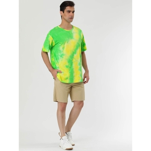 T-shirt à manches courtes en coton 100% de qualité supérieure pour homme, à séchage rapide, à épaules raglan arrondies, col en O, Tie Dye Street Wear, imprimé personnalisé - Product Image 5
