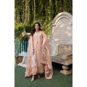 Ensemble de costume brodé en tissu lawn pour femmes Mehm-Petals MBN-05 - Product Image 2