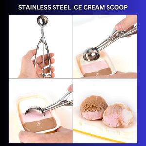 Professional Durable Stainless Steel <b>Ice</b> <b>Cream</b> Scoop Mirror Polished Spoon for Fruits Cookies Watermelon Melon Dipper - Product Image 2