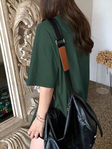 Camiseta de cuello redondo de algodón ecológica de verano para mujer de gama alta personalizada tela de punto transpirable de secado rápido Anti-Pilling Simple - Product Image 4